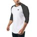 Autumn Crew Neck Sleeve Splicing T-Shirt Men's Seven-quarter Sleeve Top Slim-fit Elastic Bottom Shirt Casual Fitness Cotton_viptrois.com