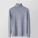 Men's High-Neck Knit Sweater – Slim Fit Cotton Blend Pullover For Autumn & Winter Layering_viptrois.com