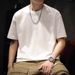 210G Heavy Cotton Short-sleeved T-shirt Men's Summer New Trendy Brand Solid Color Loose Round Neck Bottoming Shirt Half-sleeved Top_viptrois.com