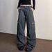 2026 American Retro Gray Multi-pocket Pleated Old Overalls Men's And Women's New Street Loose And Versatile Straight Pants_viptrois.com