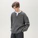 Nordmann Lazy Textured Cable Knit Small V-Neck Sweater For Men, New Autumn And Winter Retro Loose Trendy American Style Knitted_viptrois.com
