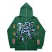 Hoodie Sweatshirt Gothic High Street Full Zipper Oversized Unisex Streetwear Y2 Jacket_viptrois.com
