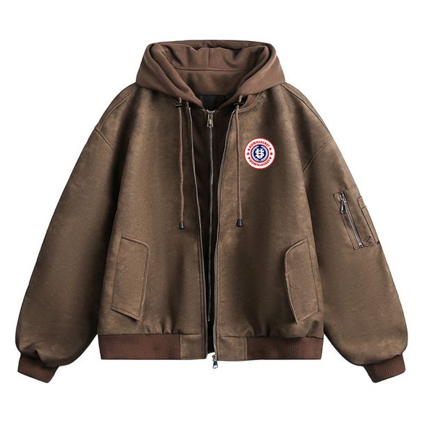 Men's Clothing Maillard Faux Tie Dye Leather Jacket With US Wheat Ear Print, Trendy, Cool, Loose, Versatile Leather Coat0015._viptrois.com