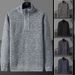 Men's Casual Knit Sweater – Relaxed Fit, Stand Collar, Solid Color Pullover (Light Gray/Dark Gray/Burgundy/Blue/Coffee)_viptrois.com