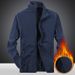 Men's Clothing Men's Fleece Jacket Autumn And Winter Plus Velvet Warm Polar Fleece Top Men's Outdoor Warm Stand Collar Casual Jacket Women_viptrois.com