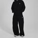 Men’s Pony Print Hoodie Set – Trendy Streetwear Pullover & Joggers (96% Polyester, Black, S-XXXL)_viptrois.com