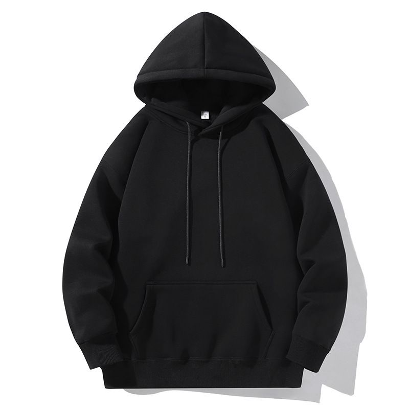Retro Street Style Solid Color Hooded Sweatshirt For Men And Women, Winter Fleece-lined, Thick, Loose-fitting, Couple's_viptrois.com