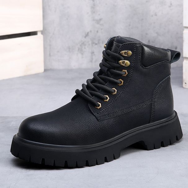 British Style Yellow Martin For Men, Autumn And Thickened Cotton Winter Boots, Genuine Leather Versatile Thick Sole_viptrois.com