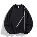 "Unisex Oversized Zip-Slit Sweatshirt – Heavyweight Round Neck Pullover (Black/Grey/Putty, S-3XL)"_viptrois.com