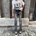 Men's Clothing 517 Washed Black And Gray Flared Jeans Vibe Style Cleanfit Slim Texture Stretch Slim_viptrois.com