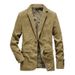 1 58179 Spring And Autumn New Corduroy Suit Retro Casual Notched Lapel Jacket Men's Solid Color Blazer_viptrois.com