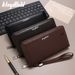 Men's Wallet PU Leather Men's Long Wallet Large Capacity Multi Card Slots Clutch Wallet Business Wallet_viptrois.com