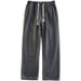 Men's Clothing New Style Drawstring Elastic Wide Leg Trousers Loose High Street Straight Trousers Ins Trendy Casual Trousers_viptrois.com