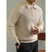 Men's Knit Polo Sweater - Half-Zip Collared Pullover, Lightweight & Stylish For Business Casual & Everyday Wear_viptrois.com