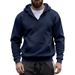 Men's Heavyweight Fleece Zip-Up Hoodie – Winter Pullover With Contrast Stitching & Kangaroo Pockets (S-XXXL, Stand Collar)_viptrois.com