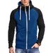 Men's Fitness Sports Sweatshirt European Size Color Matching Casual Fashion Contrasting Raglan Sleeve Cardigan Top_viptrois.com