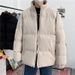 Winter Loose Plus Size Jacket For Men, Stylish Casual Versatile Solid Color Thickened Puffer Jacket, Unisex Cotton Coat_viptrois.com