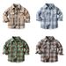 kid's clothing Children's plaid woolen long-sleeved cardigan autumn lapel single-breasted top_viptrois.com