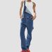 Men's Clothing Couples Outfit Men's Bib Denim Jumpsuit Ripped Denim Overalls Trousers_viptrois.com
