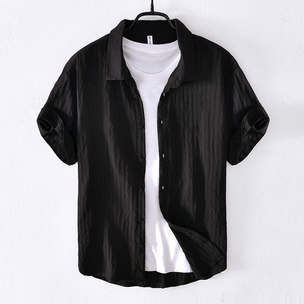 Men's Clothing Dark Striped All Match Top And Bottom Suit_viptrois.com