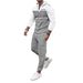 Men's Clothing Men's Waffle Knit Hoodie Jogger Set Long Sleeve Tracksuit Casual Striped Outfit_viptrois.com