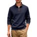 Men's Clothing Oversized Heavyweight Fleece-Lined Stand Collar Zip-Up Sweatshirt - Winter Plaid Business Casual Pullover With Reinforced Stitching_viptrois.com