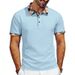 Men's Clothing Men's Heavyweight Quick Drying Color Blocked Shirt Loose Fitting Casual Business Short Sleeved Button Down Summer Top_viptrois.com