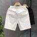 Men's Clothing Summer Stylish White Shorts Trendy Cool Light Luxury Casual Shorts Outer Wear Quick Drying Beach Pants_viptrois.com