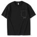 Men's Clothing White Open Line Pocket Short Sleeved T Shirt Men's 2023 Summer Loose Casual Niche Design Korean Style Short Sleeved T Shirt_viptrois.com