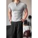 Men's Slim Fit Henley T-Shirt - Heavyweight Cotton Short Sleeve Muscle Tee_viptrois.com