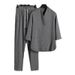 Men's Clothing New Thin Casual Sports Suit Men's Summer High End V Neck Slim Fit Three Quarter Sleeves Two Piece Suit_viptrois.com