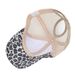 New Leopard Print High Ponytail Baseball Outdoor Fashion Sunshade Camouflage Mesh Curved Brim Duckbill Cap_viptrois.com