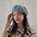 Korean Spring Summer Fashion British Beret Hat For Women Linen Breathable Thin Style_viptrois.com