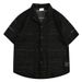 Men's Clothing Hollow Pattern Short Sleeved Shirt Loose Five Point Sleeve Casual Shirt_viptrois.com