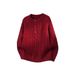Men's Oversized Knit Sweater - Loose Fit Casual Pullover With Jacquard Pattern (Crewneck, Long Sleeve) In Beige, Gray, Black, Red, Green (M-4xl)_viptrois.com