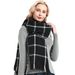 Unisex Black and white plaid scarf Red plaid scarf air conditioner shawl_viptrois.com