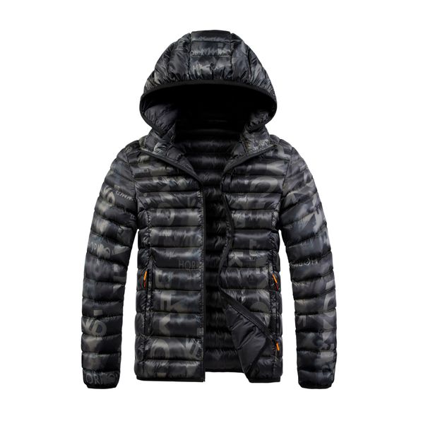 Men's Clothing Slim Fit Letter Bone Cotton Jacket With Hood Lightweight Winter Coat For Outdoor Sports (Grey, Blue, Army Green, Black) - Sizes M-4XL_viptrois.com
