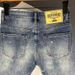 Men's Clothing Men's Distressed Denim Shorts With Embroidery & Splatter Design - Stretchable Casual Streetwear Mid-Length Cargo Shorts (Light Blue)_viptrois.com