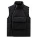 Men's Clothing Cotton Vest With Large Pockets Fashionable And Casual Warm Waistcoat Vest_viptrois.com