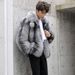 Men's clothing Autumn-winter fur men's coat Fashion casual silver fox fur coat thickened to keep warm_viptrois.com