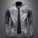 Men's Clothing Lapel Motorcycle Denim Jacket Personality Retro Slim Fit Fashion Tops Casual Coat_viptrois.com