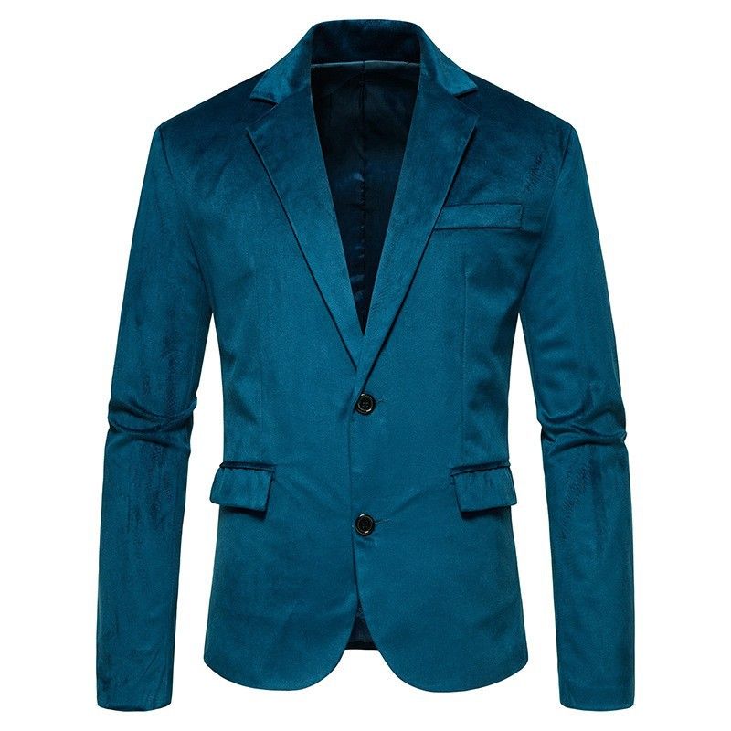 CT 23 Spring New Men's V-neck Two-button Blazer Casual Slim Fit Solid Color Suit_viptrois.com