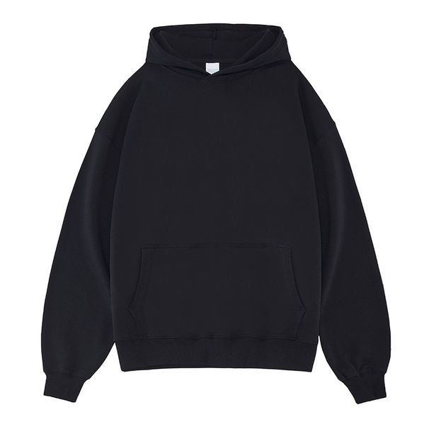 2025 Autumn Winter 450G Terry Earth Tone FOG Solid Color Hooded Sweatshirt Men Pullover Thickened American Style Top_viptrois.com