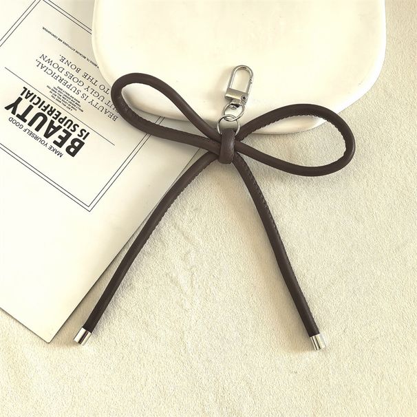 New DIY Leather Bow Lanyard Keychain Pendant Creative Headphone Bag Backpack Pendant Hand Woven Rope_viptrois.com