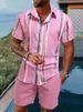 Men's Clothing Summer Shirt Casual Loose Short Sleeved Shorts Beach Suit 3D Printing_viptrois.com