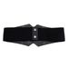 Punk Versatile Women's Rivet Elastic Waistband Decorative Waist Cincher Wide Belt For Dresses_viptrois.com