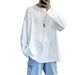 280g Autumn Long Sleeve T-Shirt Loose New American Style Simple Tee Large Size Men's Base Layer Pure Cotton Top_viptrois.com