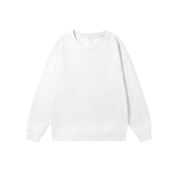 Loom Cross-Border European And American Heavy Loose Solid Color Men's Round Neck Cotton Blend Double-Sided Sweatshirt Women's_viptrois.com