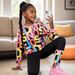 Kids’ Clothing Girls Comfortable Letter Pattern Full Print Round Neck Sweatshirt Leggings Casual Suit_viptrois.com