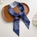 Style Printed Narrow Long Korean Trend Women's Small Scarf Light Luxury Ribbon Headscarf_viptrois.com